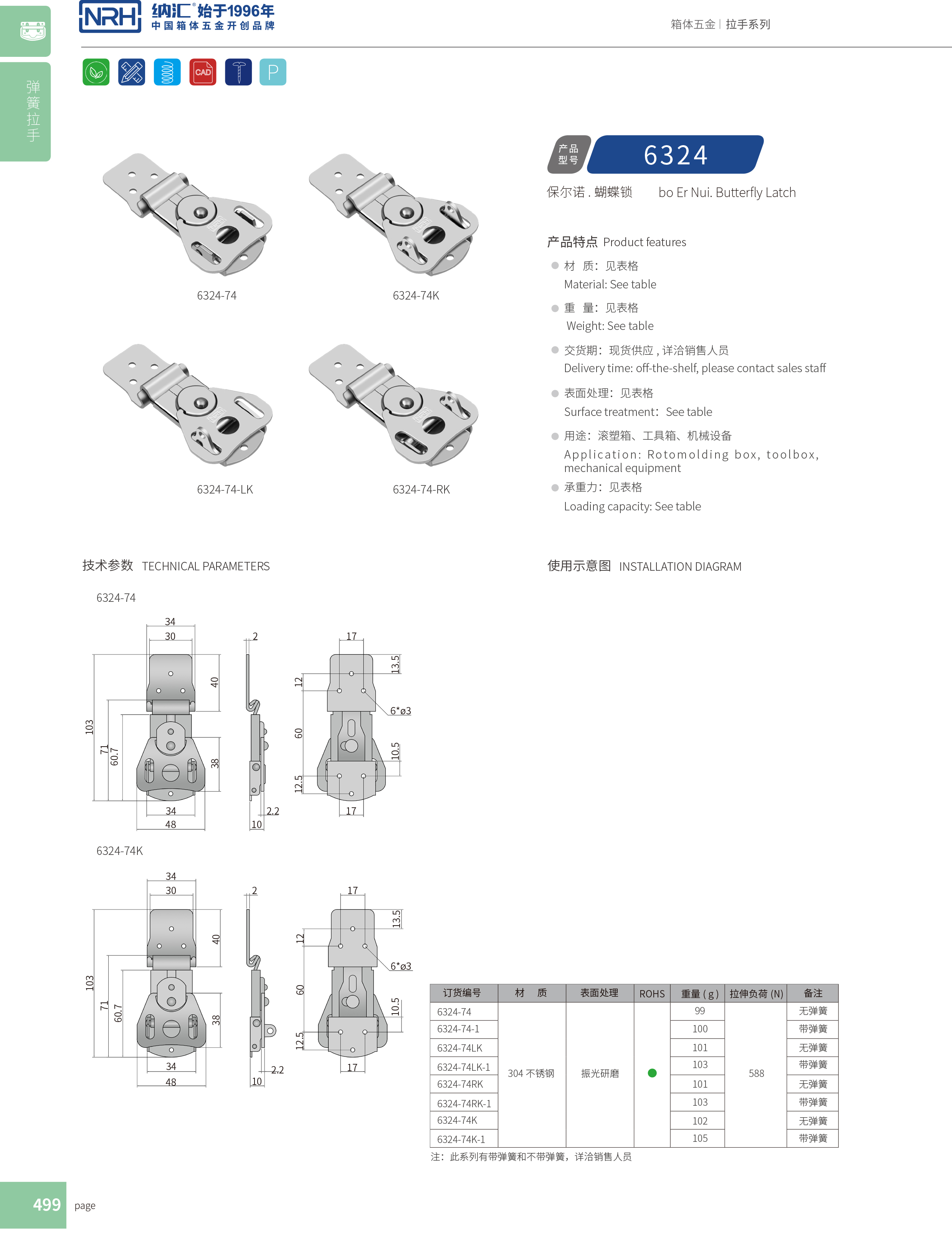 蝴蝶锁芯6324-74电表箱锁扣_医疗草莓视频网页版_NRH不锈钢箱扣