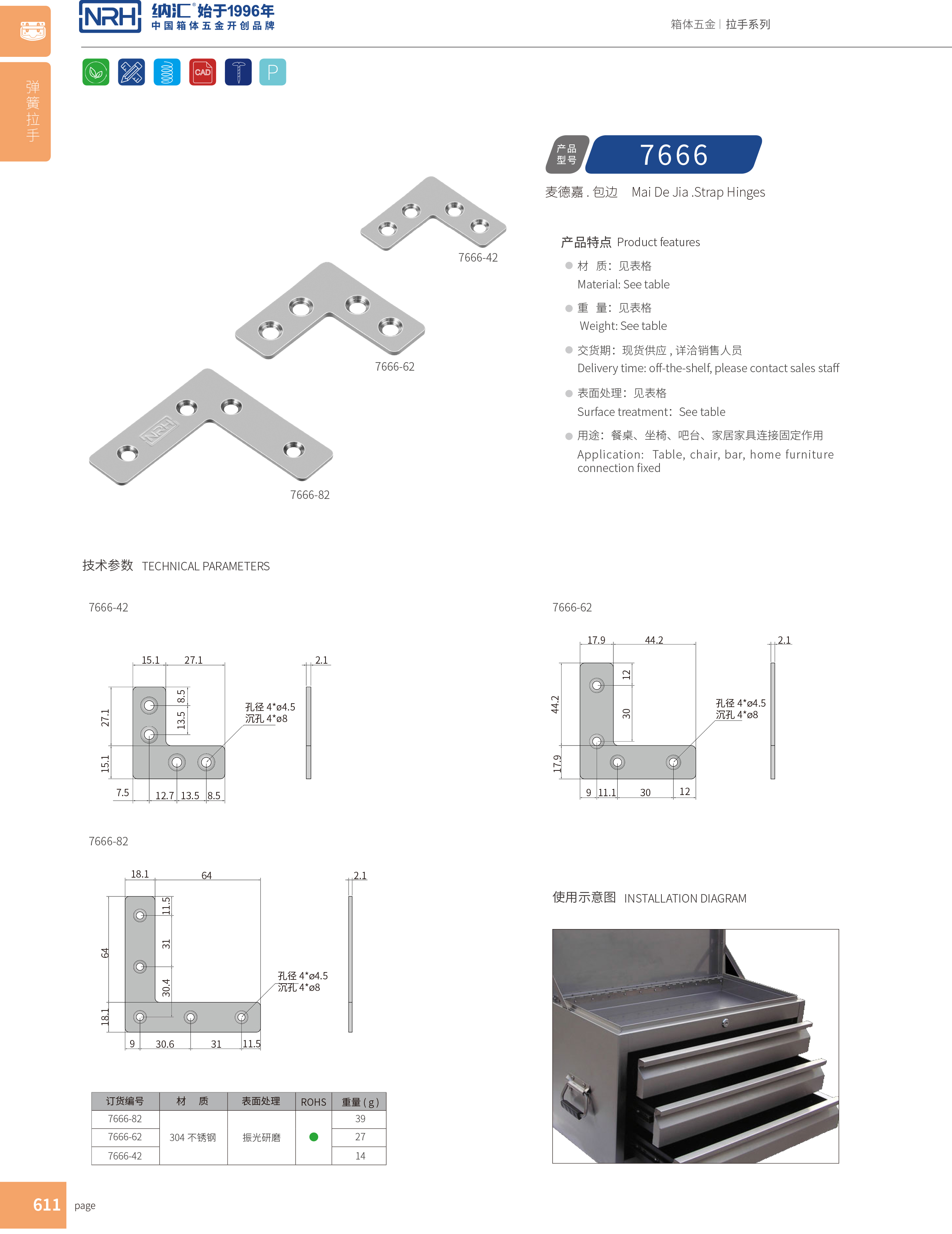 包边7666-42工具箱角码_不锈钢包角_NRH草莓免费视频包边 