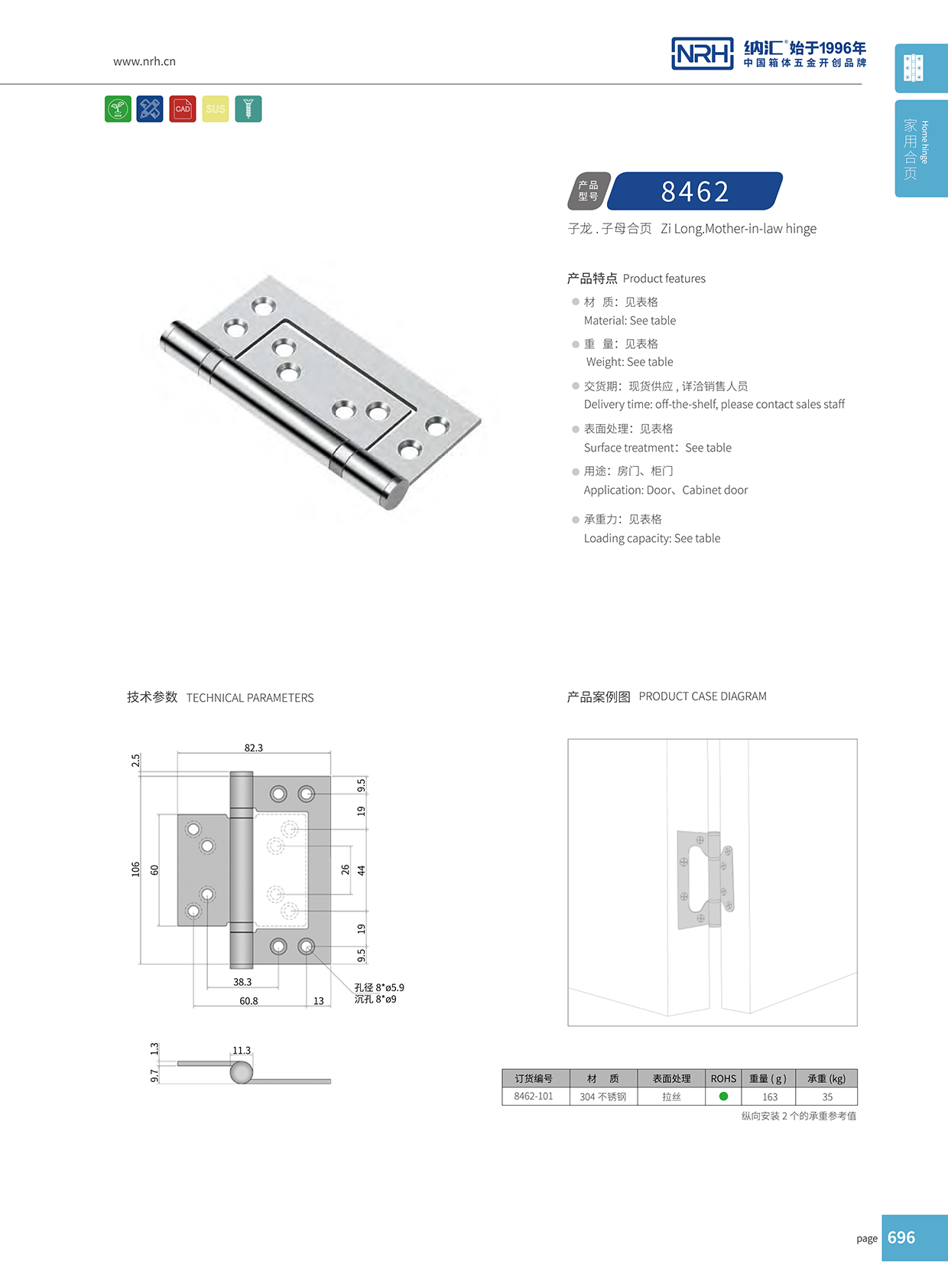  草莓免费视频/NRH 8462-101 包装箱铰链