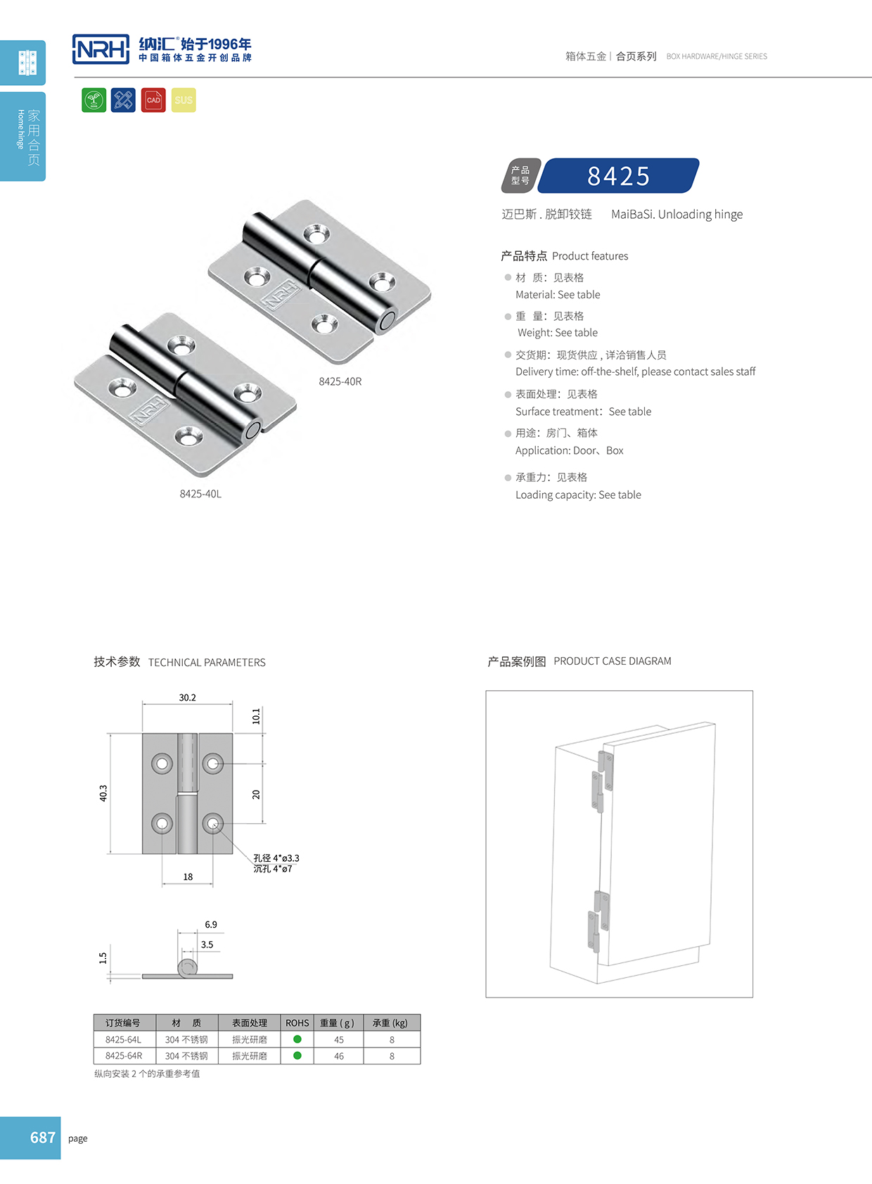 草莓免费视频/NRH 8425-64-Z 电箱铰链